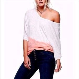 We The Free Dip Dye Strawberry Ombre Top Size M